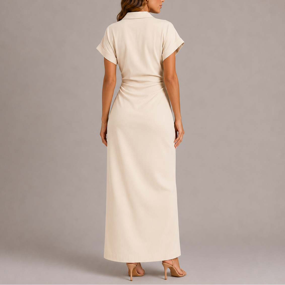 Hanna | Getailleerde lange blousejurk voor dames - view 4