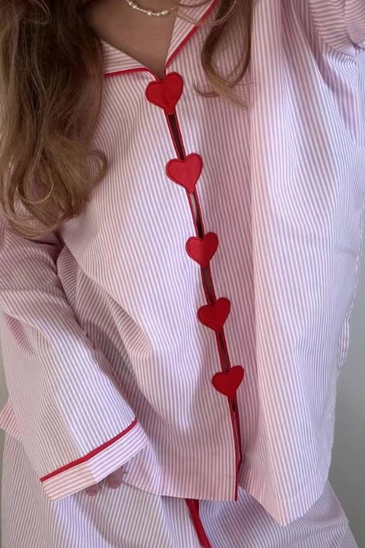 Hanna | Tweedelige pyjamaset voor dames met hartjes - view 2