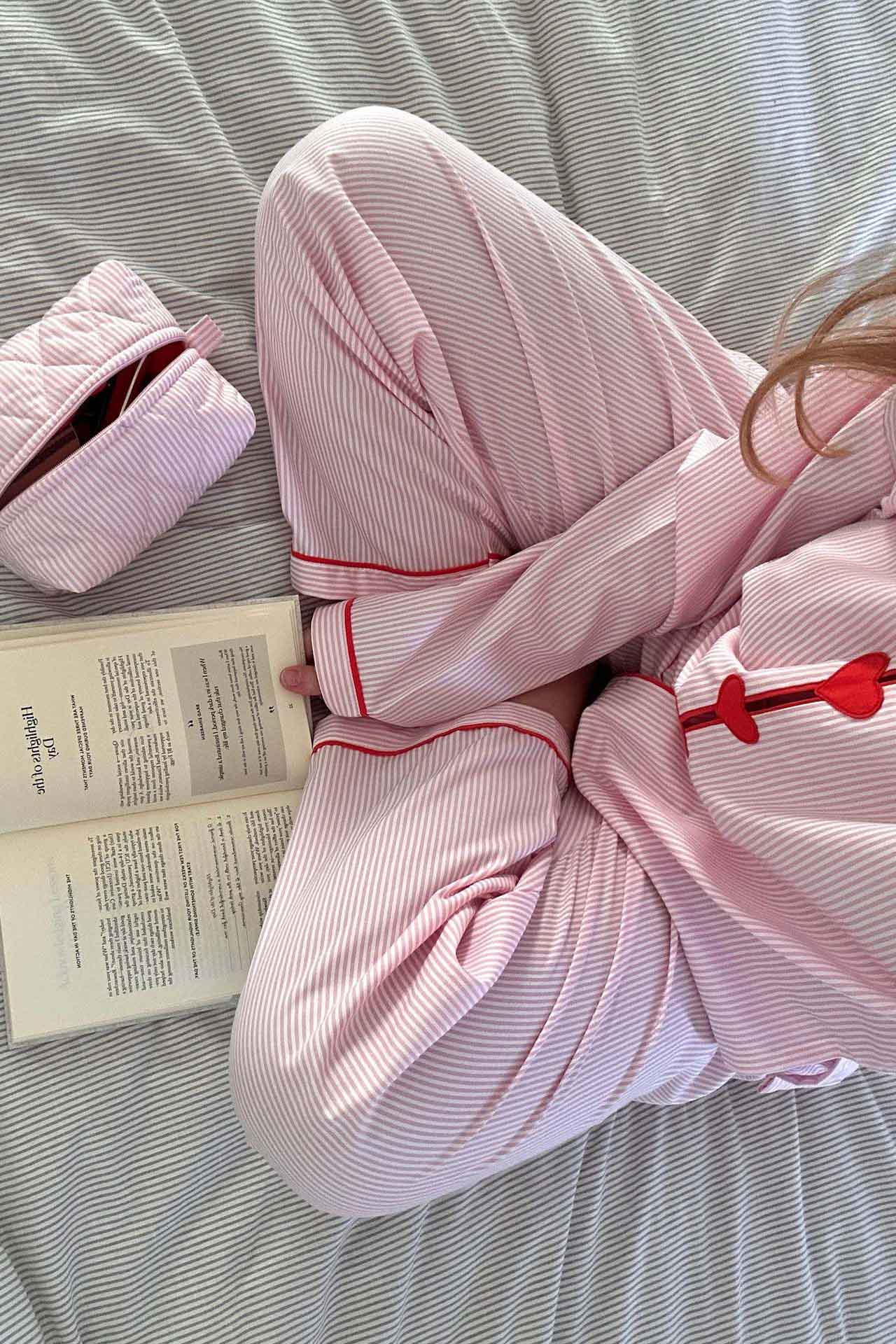 Hanna | Tweedelige pyjamaset voor dames met hartjes - view 6