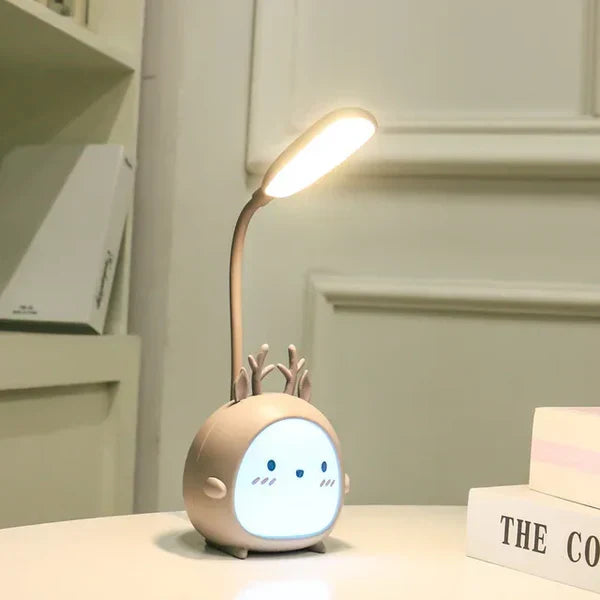 Harm | Kinderleeslamp met USB nachtlampje - Grijze herten