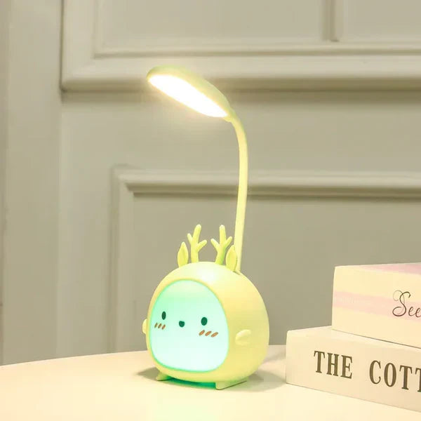 Harm | Kinderleeslamp met USB nachtlampje - Groene herten