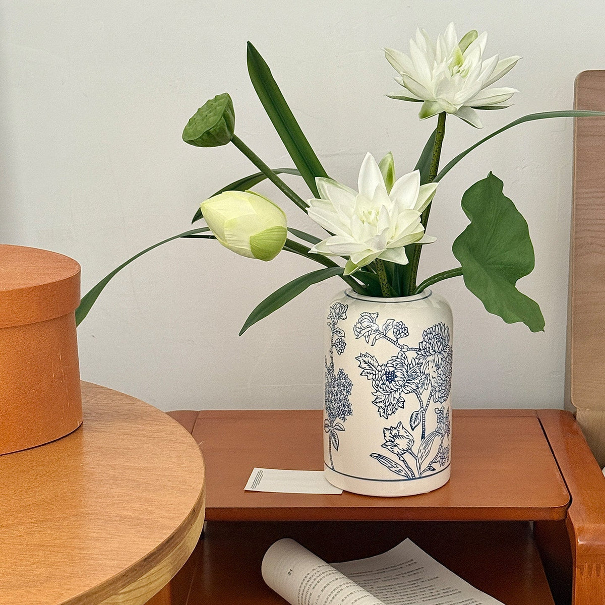 Henk | Keramieken bloemenvaas met florale print - foto 3