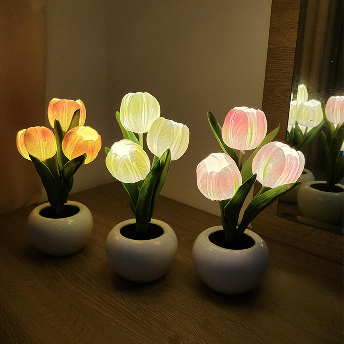 Hessel | LED tulpen nachtlamp met warm licht - foto 9