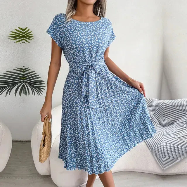 Naima - Casual en Comfortabele Jurk met Korte Mouwen en Ronde Hals voor Dames