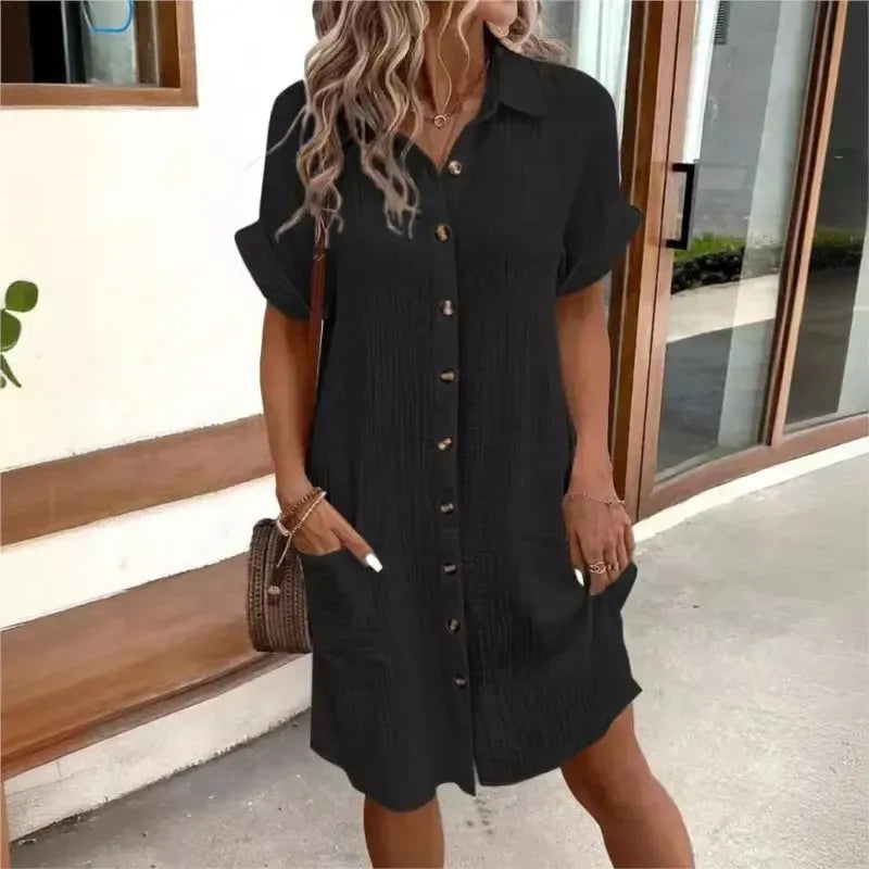 Anne - Comfortabele en Casual Jurk met Korte Mouw voor Dames