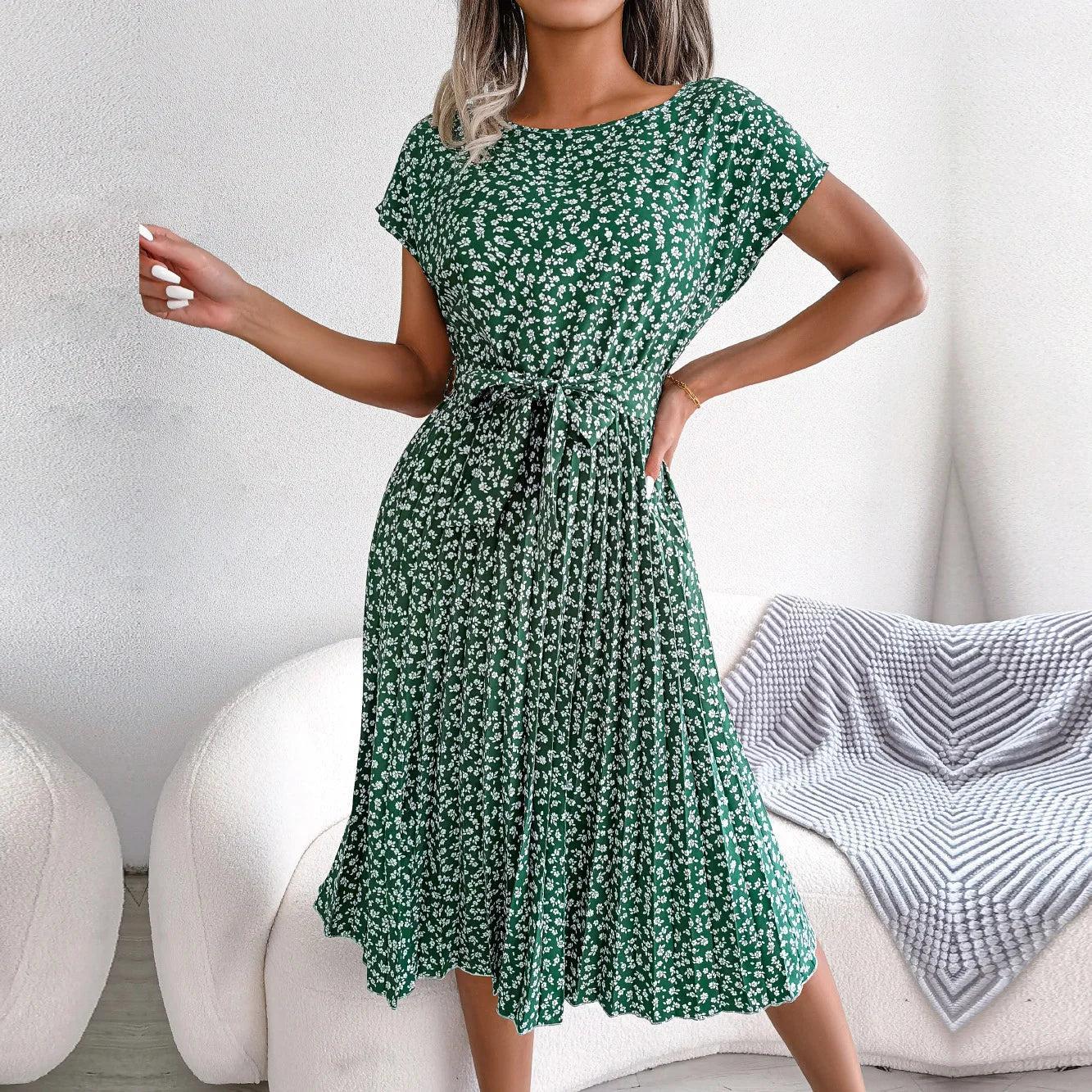 Naima - Casual en Comfortabele Jurk met Korte Mouwen en Ronde Hals voor Dames