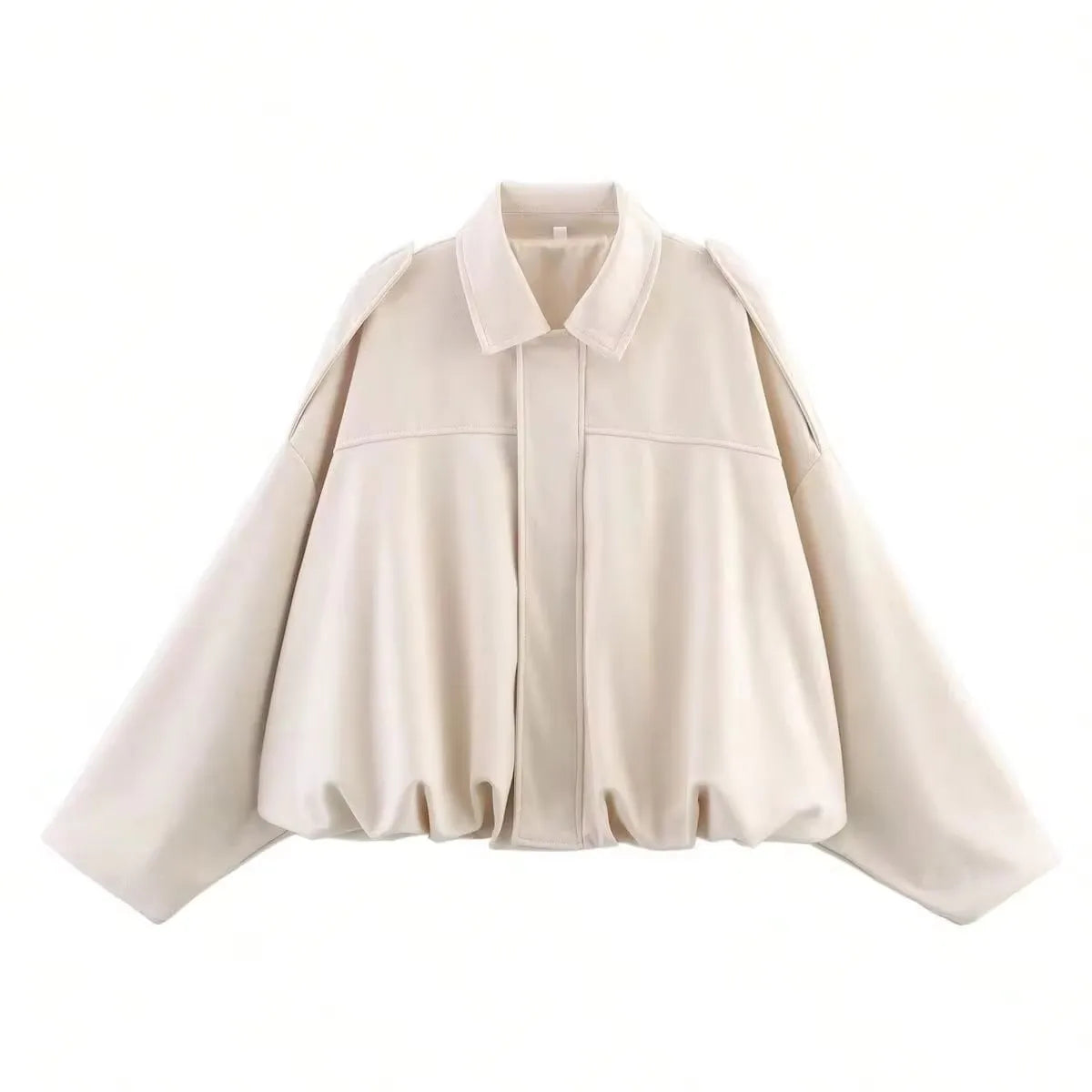 Irene | Oversized suède bomberjack voor dames - Beige
