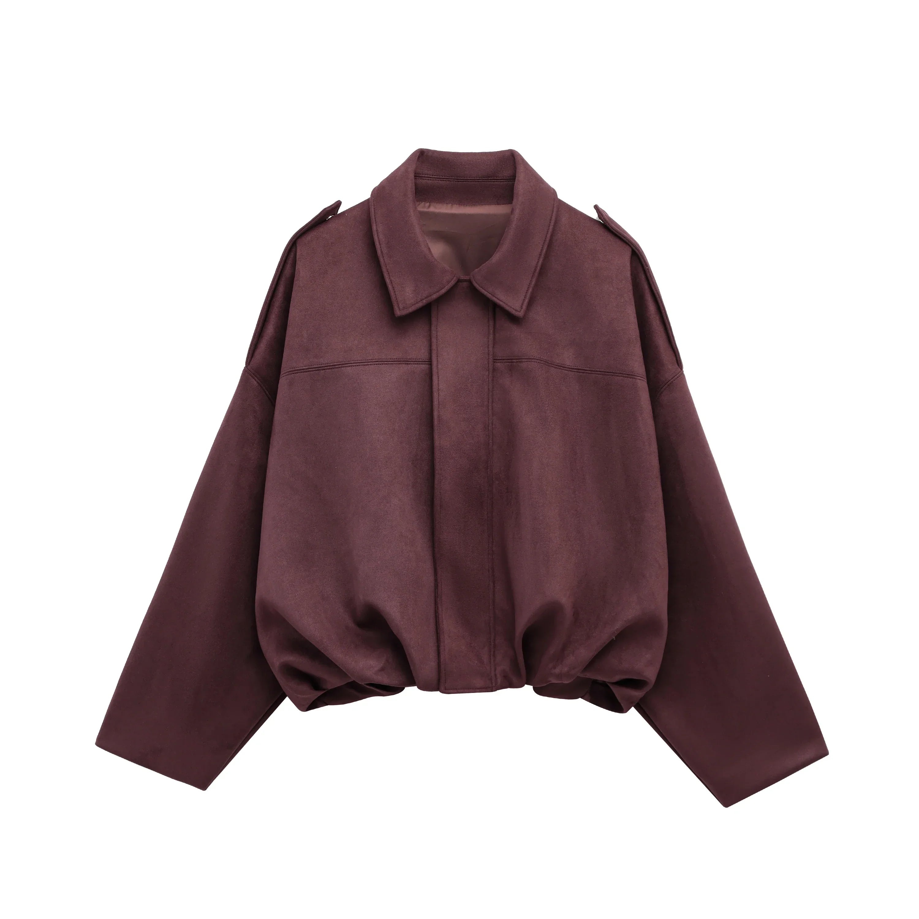 Irene | Oversized suède bomberjack voor dames - Rood