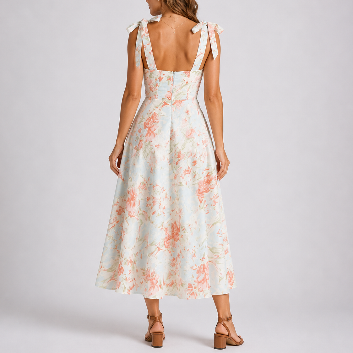 Iris | Midi jurk met bloemenprint voor dames - view 4