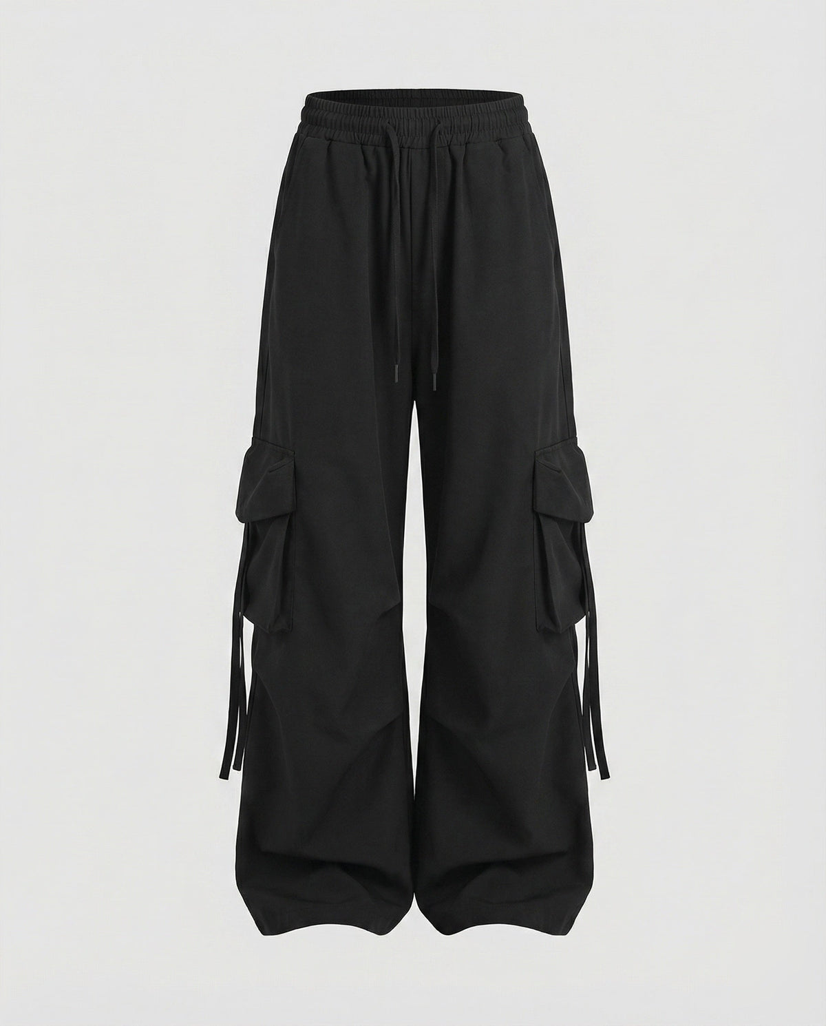 Isabelle | Baggy cargobroek voor dames, ecru - Zwart