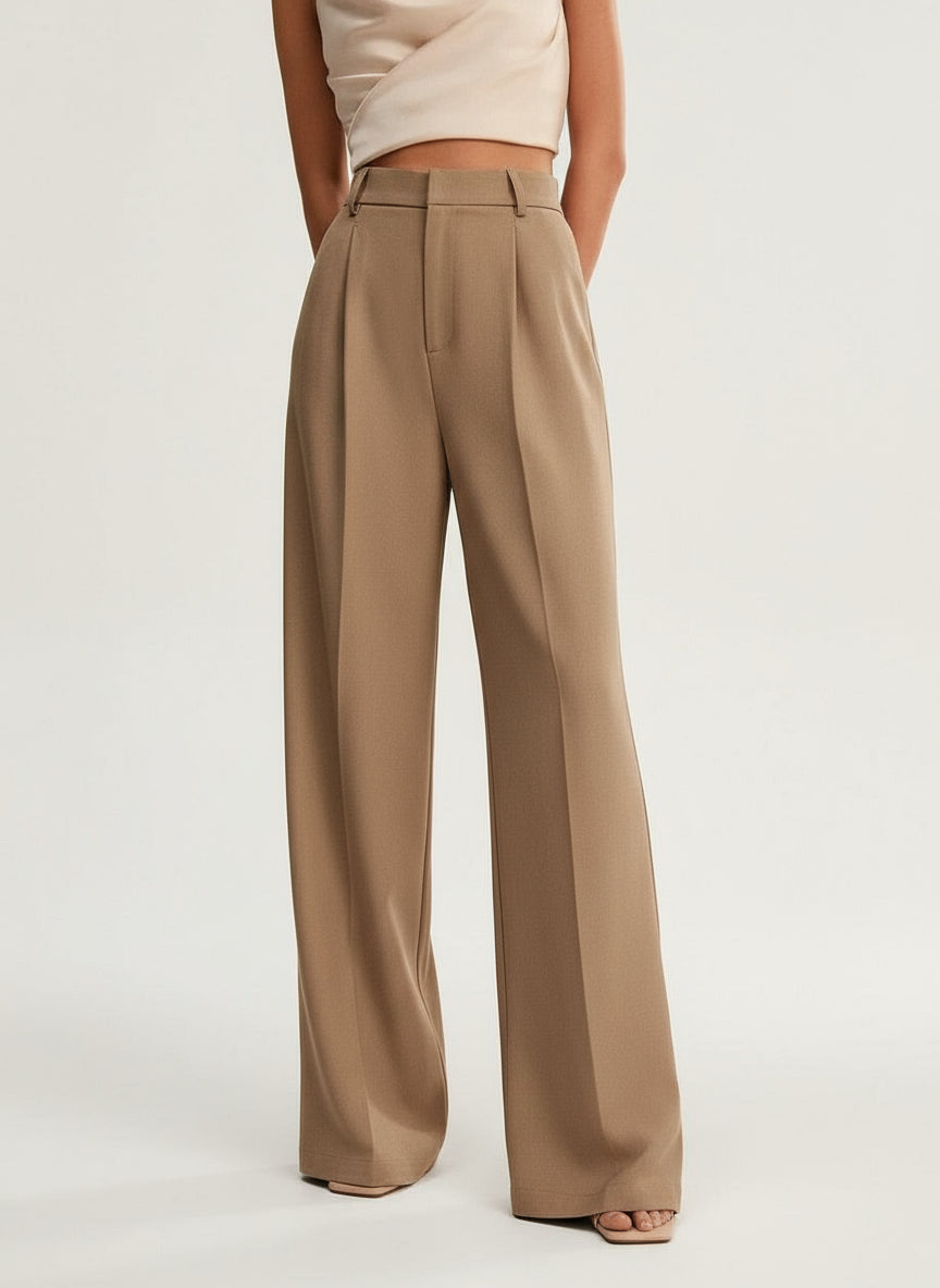 Janneke | Pantalon dames met hoge taille en wijde pijp - foto 1
