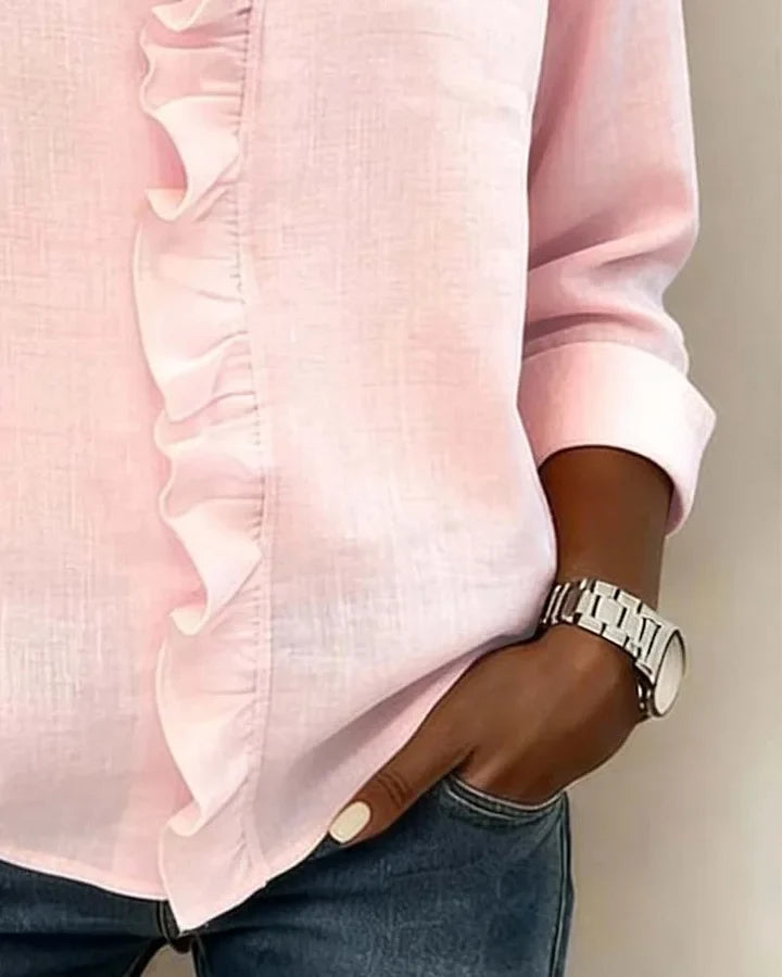 Jasmijn | V-hals blouse met ruches voor dames - view 10