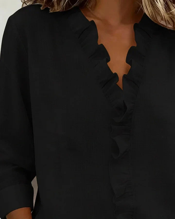 Jasmijn | V-hals blouse met ruches voor dames - view 6