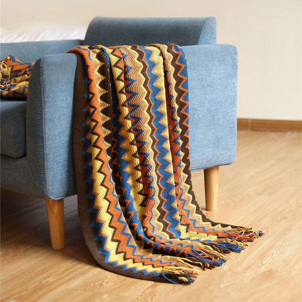 Jelte | Gebreide boho plaid met franjes - foto 5