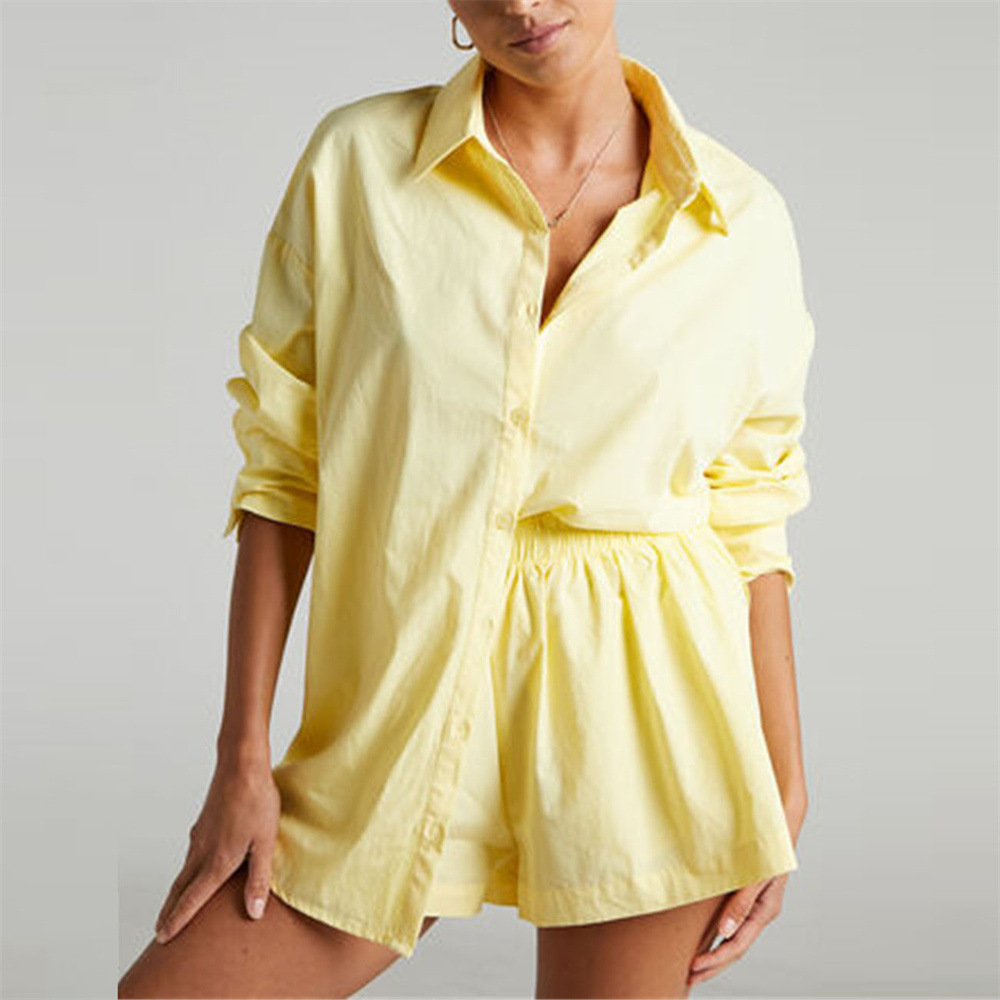 Jenny | Tweedelige zomerset met blouse en short voor dames - Geel