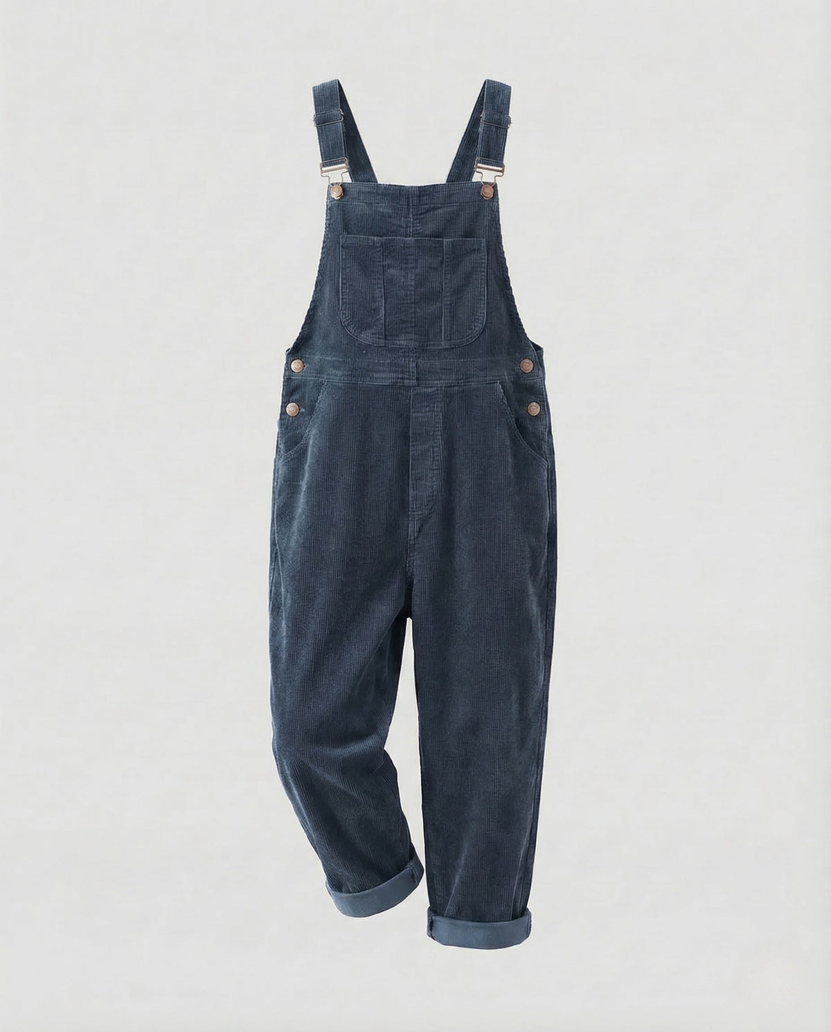Jenny | Wijde corduroy tuinbroek voor dames - Marineblauw