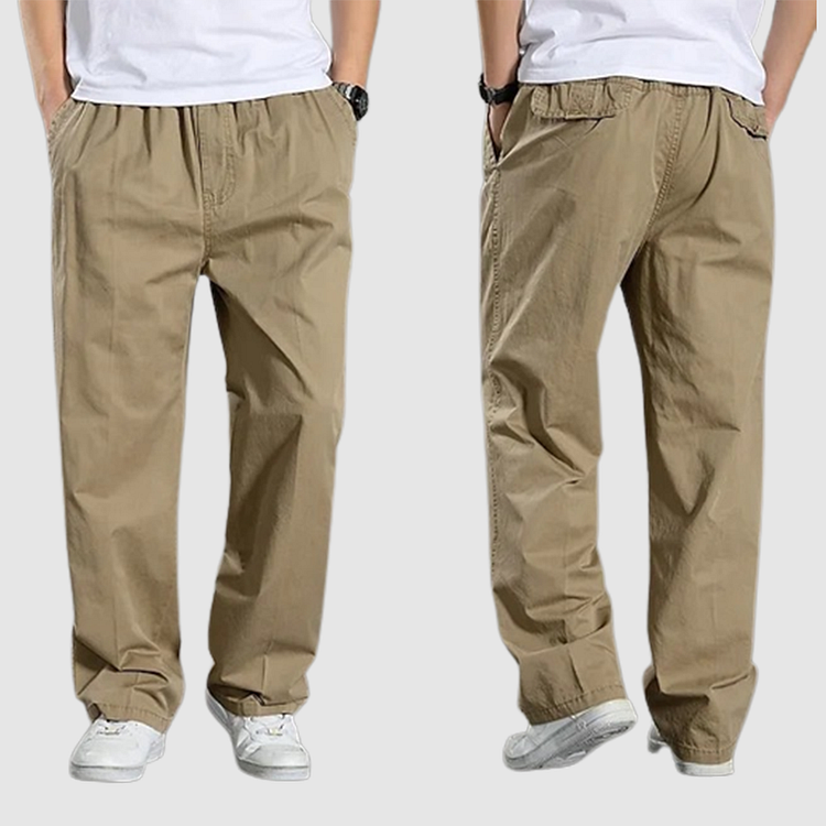 Jeroen | Katoenen cargobroek voor heren - Khaki