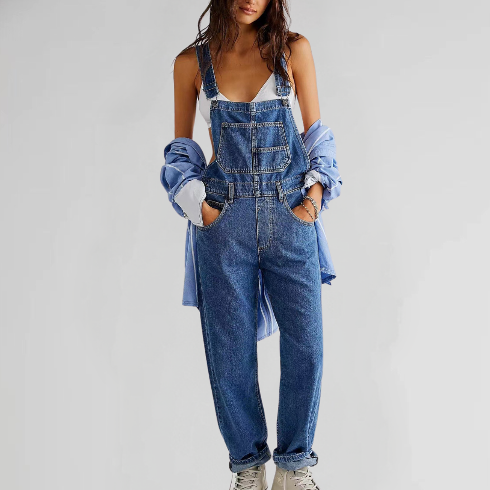 Jessica | Denim tuinbroek voor dames - Blauw