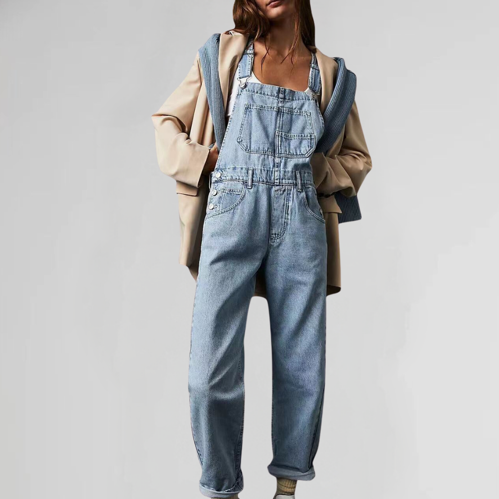 Jessica | Denim tuinbroek voor dames - Lichtblauw