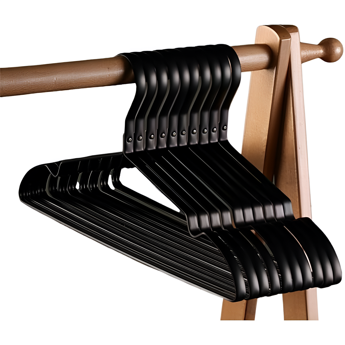 Job | Antislip aluminium kledinghangers, set van 10 - Zwart