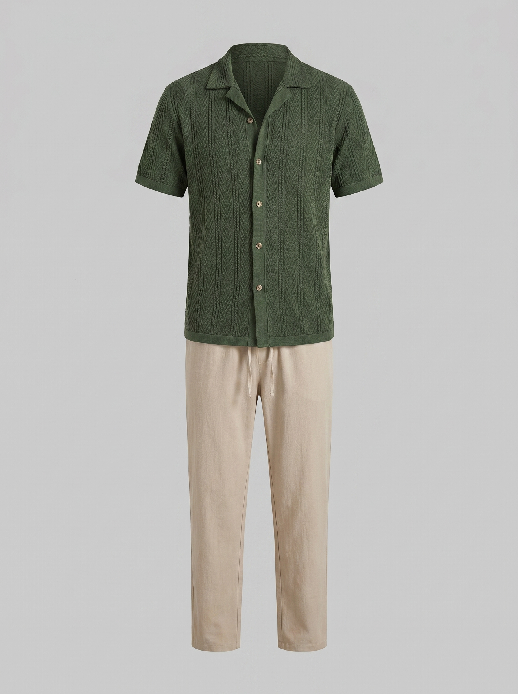 Job | Gebreide zomerset voor heren - Beige