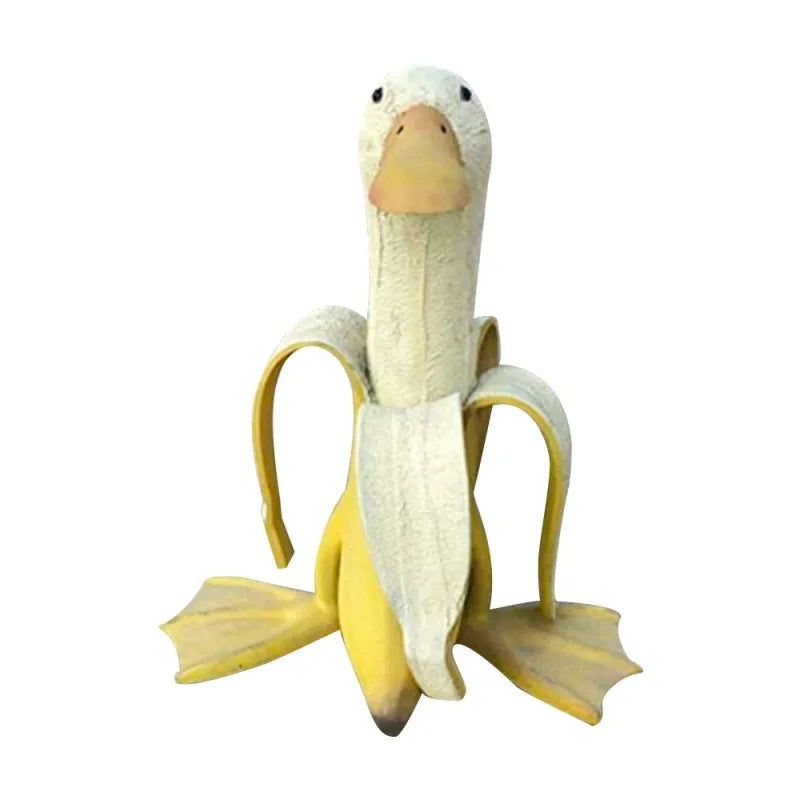 Johan | Grappig tuinbeeld eend met banaan van hars - foto 6