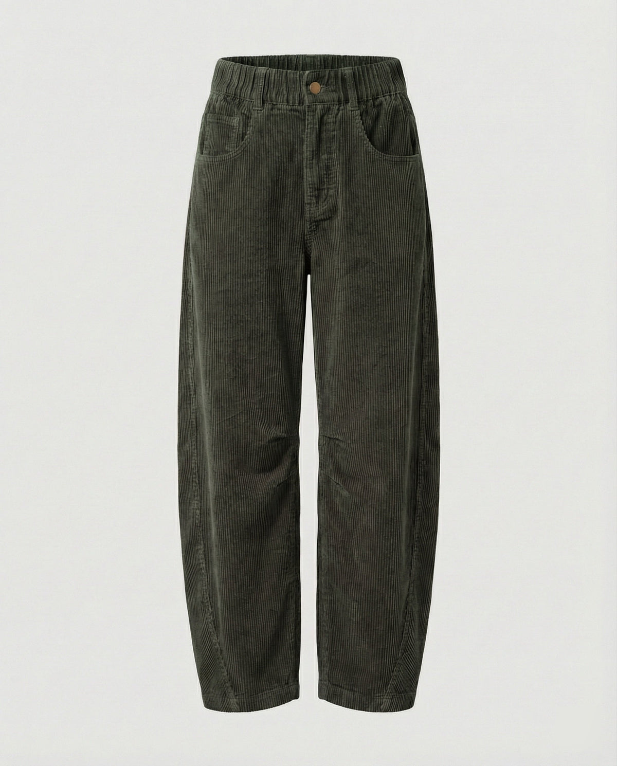 Jolijn | Corduroy broek voor dames met hoge taille - Donkergroen