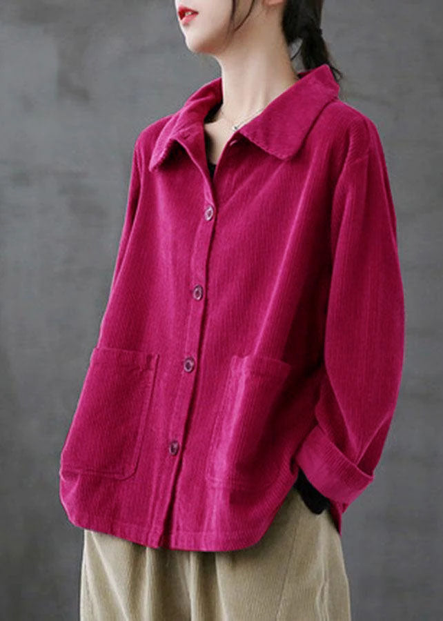 Jolijn | Ribfluwelen overshirt voor dames - Roze/Verzending binnen 15 dagen