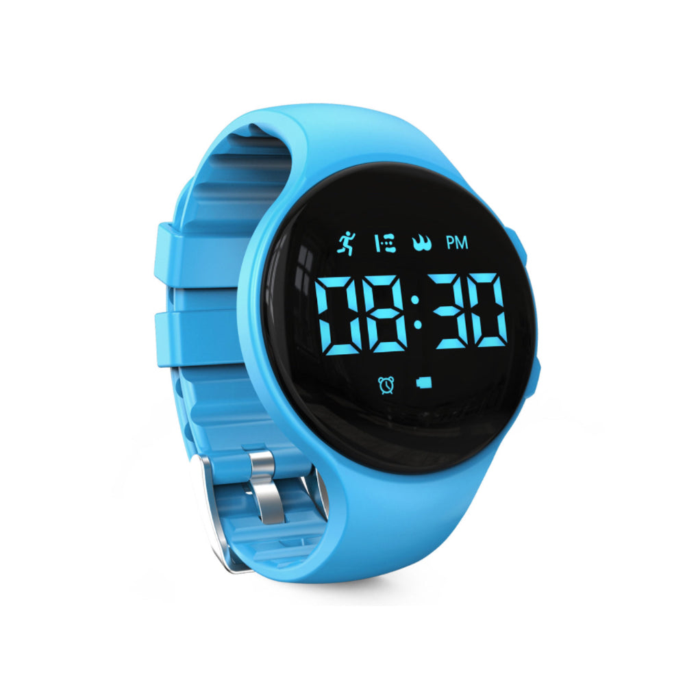 Jonas | Digitaal LED kinderhorloge met stappenteller - Blauw