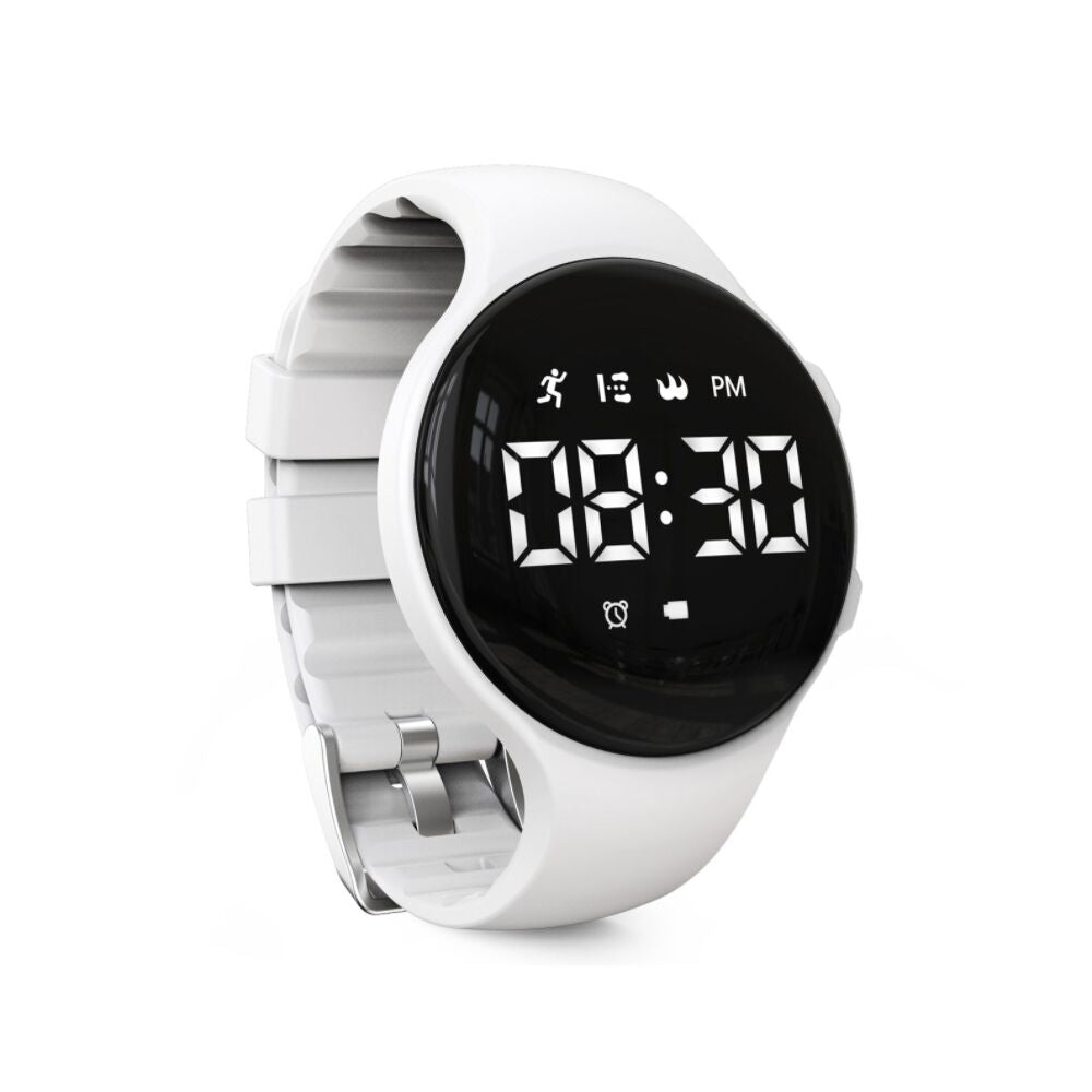 Jonas | Digitaal LED kinderhorloge met stappenteller - Wit