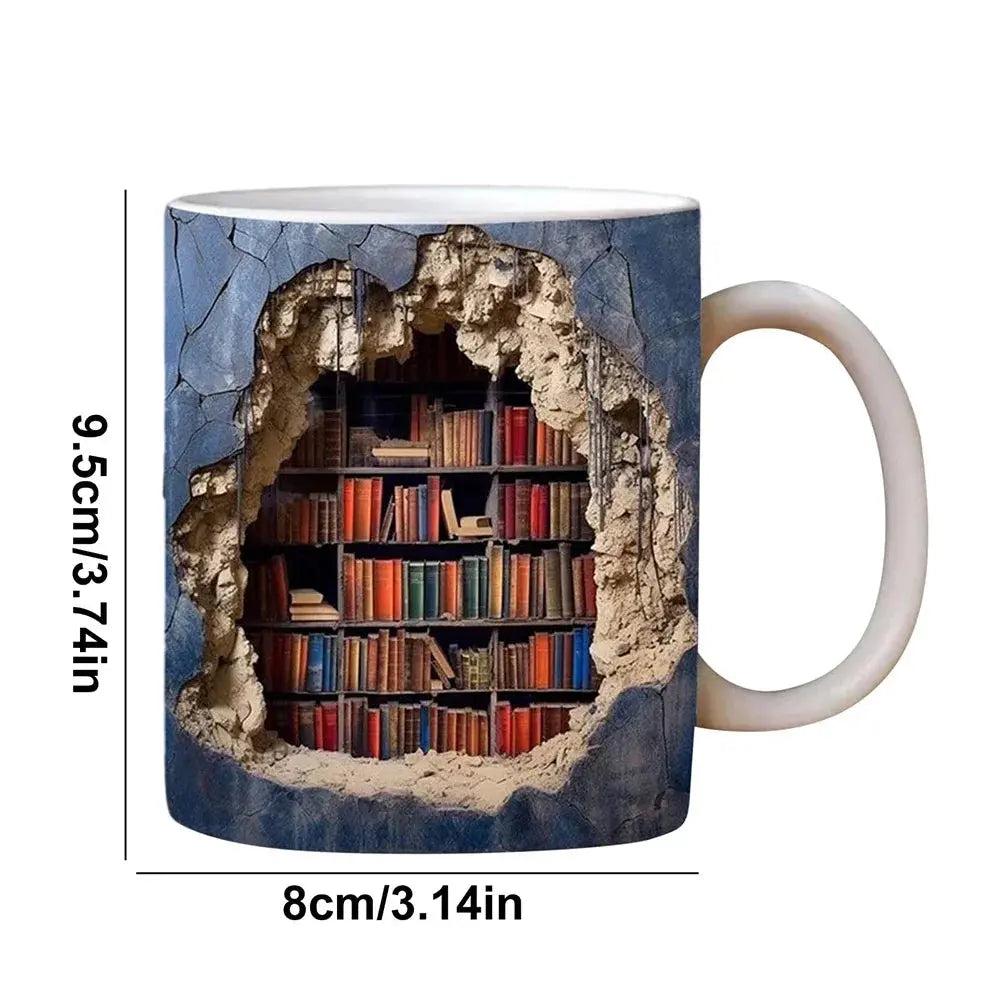 Jordi | Keramische koffiemok met 3D boekenplank - foto 5