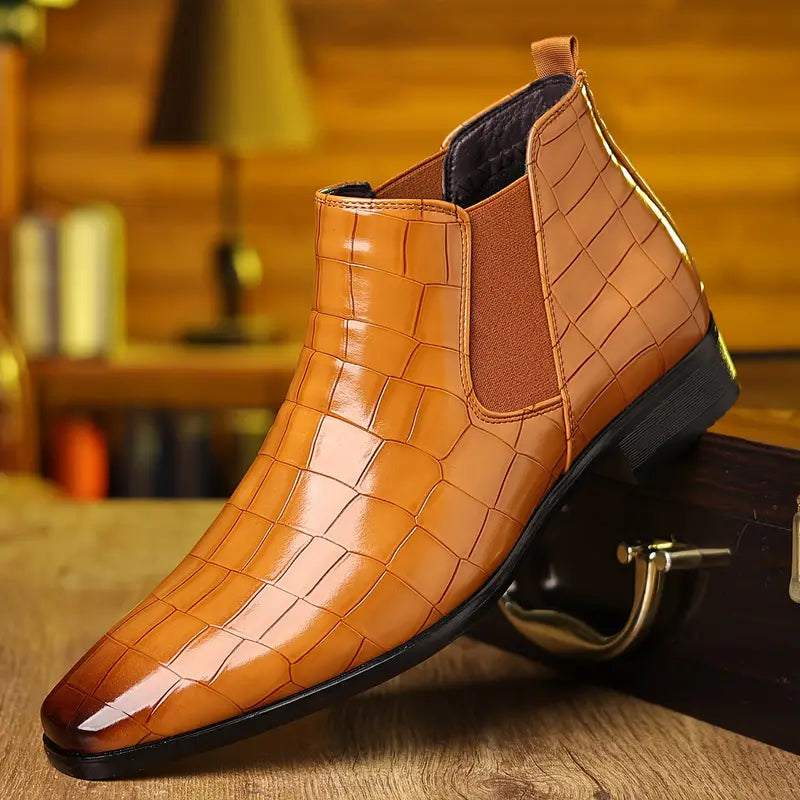 Joris | Leren chelsea boots voor heren - Lichtbruin