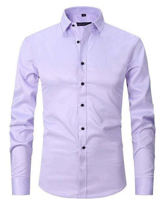 Jort | Strijkvrij slim fit overhemd voor heren - Lichtpaars