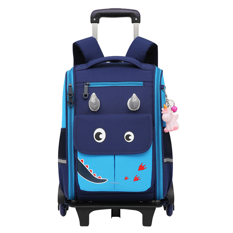 Jort | Trolley schooltas voor kinderen met dierenmotief - Blauw