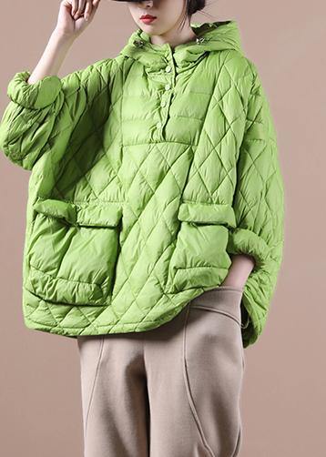 Julia | Oversized donsjas met capuchon voor dames - groen