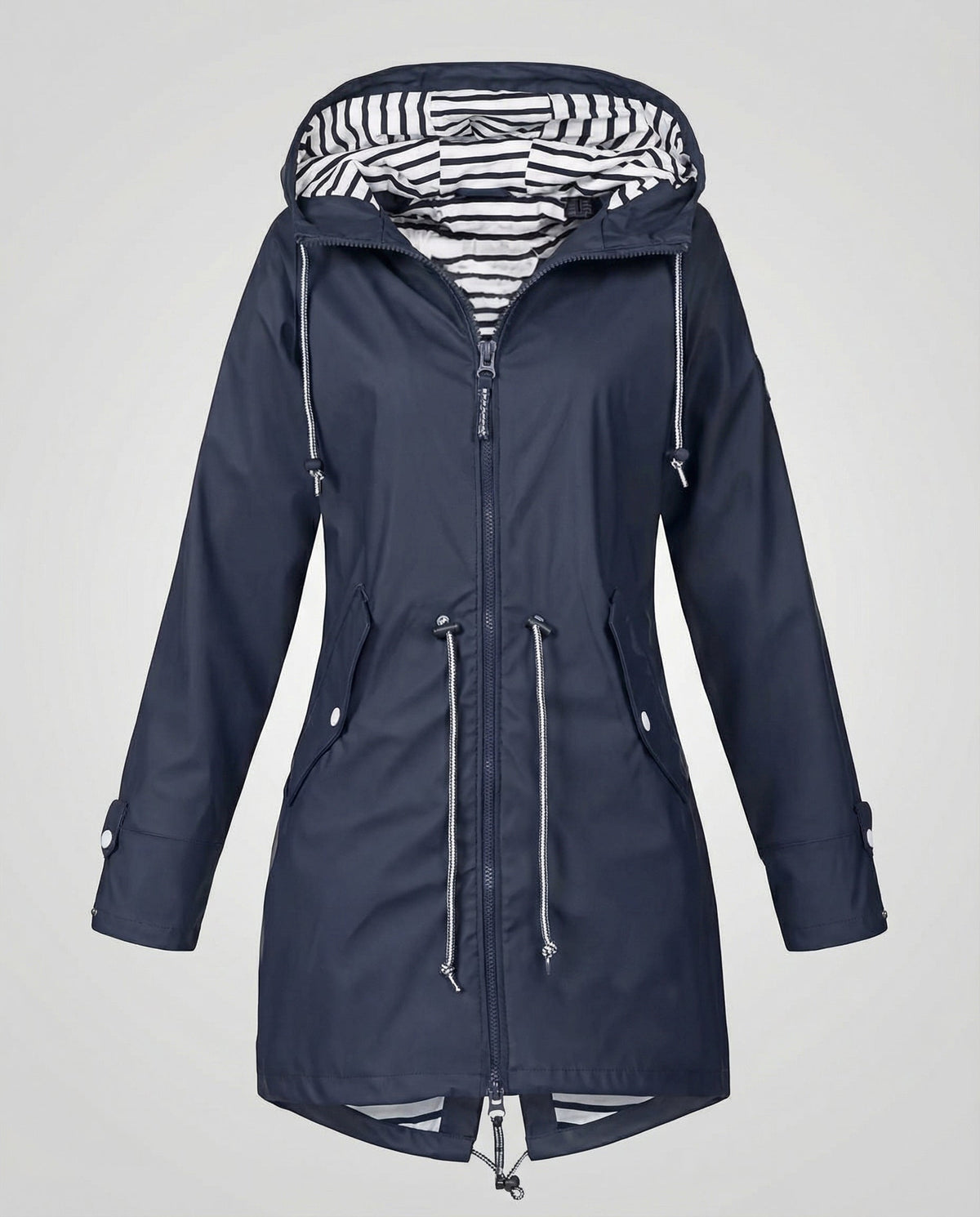 Julia | Regenjas met capuchon voor dames - Marineblauw
