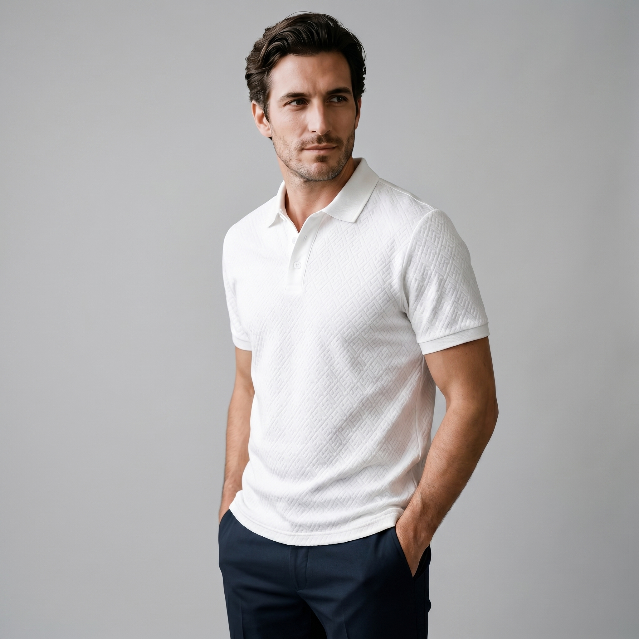 Julian | Getailleerde polo voor heren - Wit
