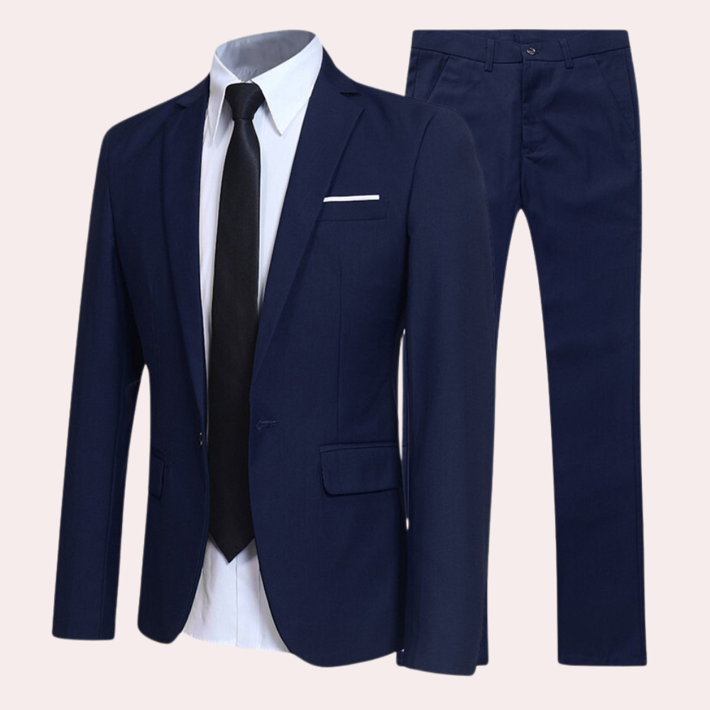Jurriaan | Tweedelig pak voor heren met slim fit - Donkerblauw