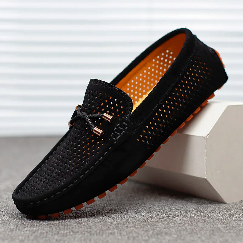 Karel | Suède loafers voor heren - Zwart