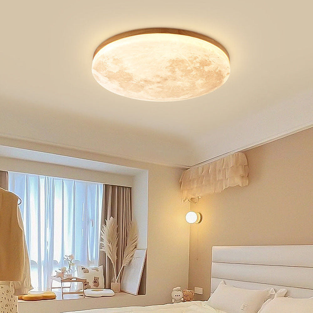 Kees | Houten plafondlamp met maandesign - foto 3