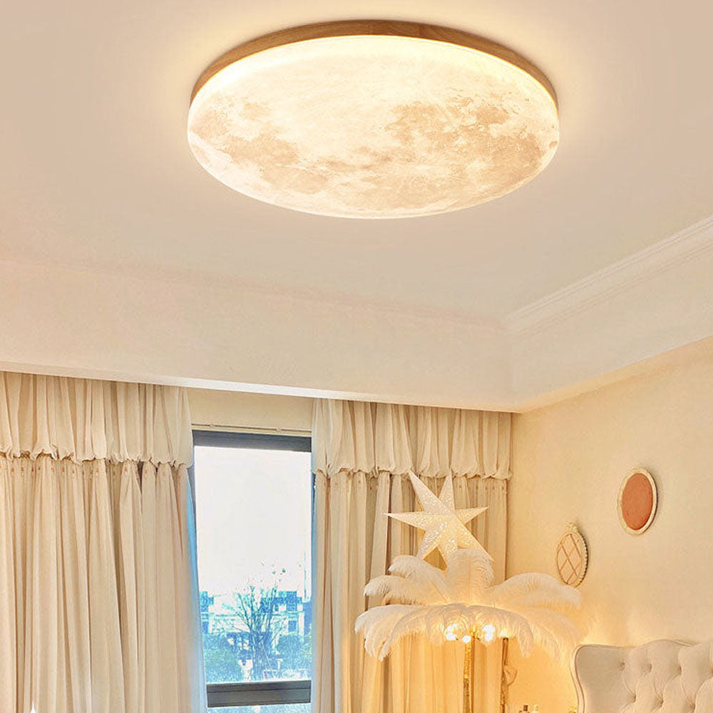Kees | Houten plafondlamp met maandesign - foto 5