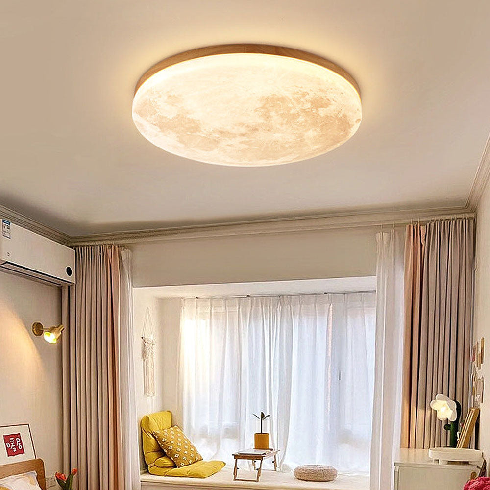 Kees | Houten plafondlamp met maandesign - foto 6
