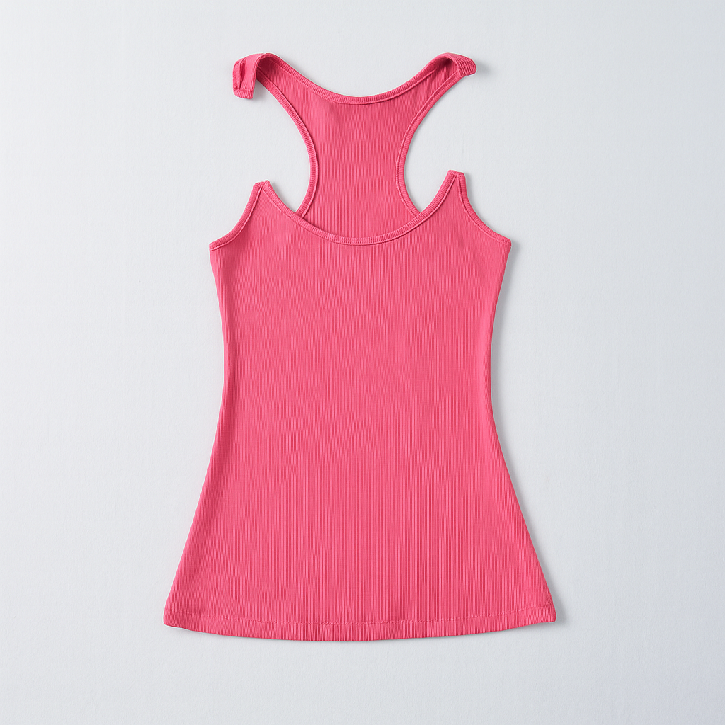 Kim | Getailleerde tanktop voor dames - Donkerroze