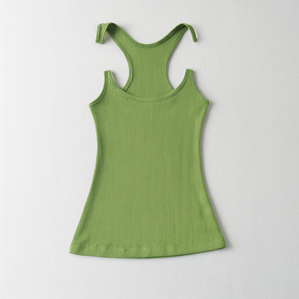 Kim | Getailleerde tanktop voor dames - Olijfgroen
