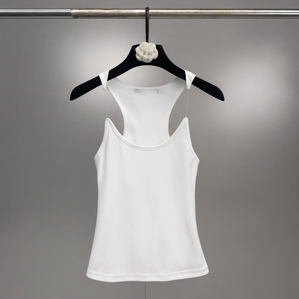 Kim | Getailleerde tanktop voor dames - Wit