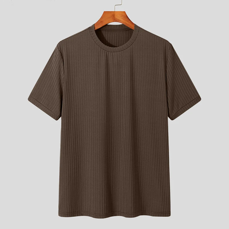 Lars | Geribd t-shirt voor heren met ronde hals - view 8