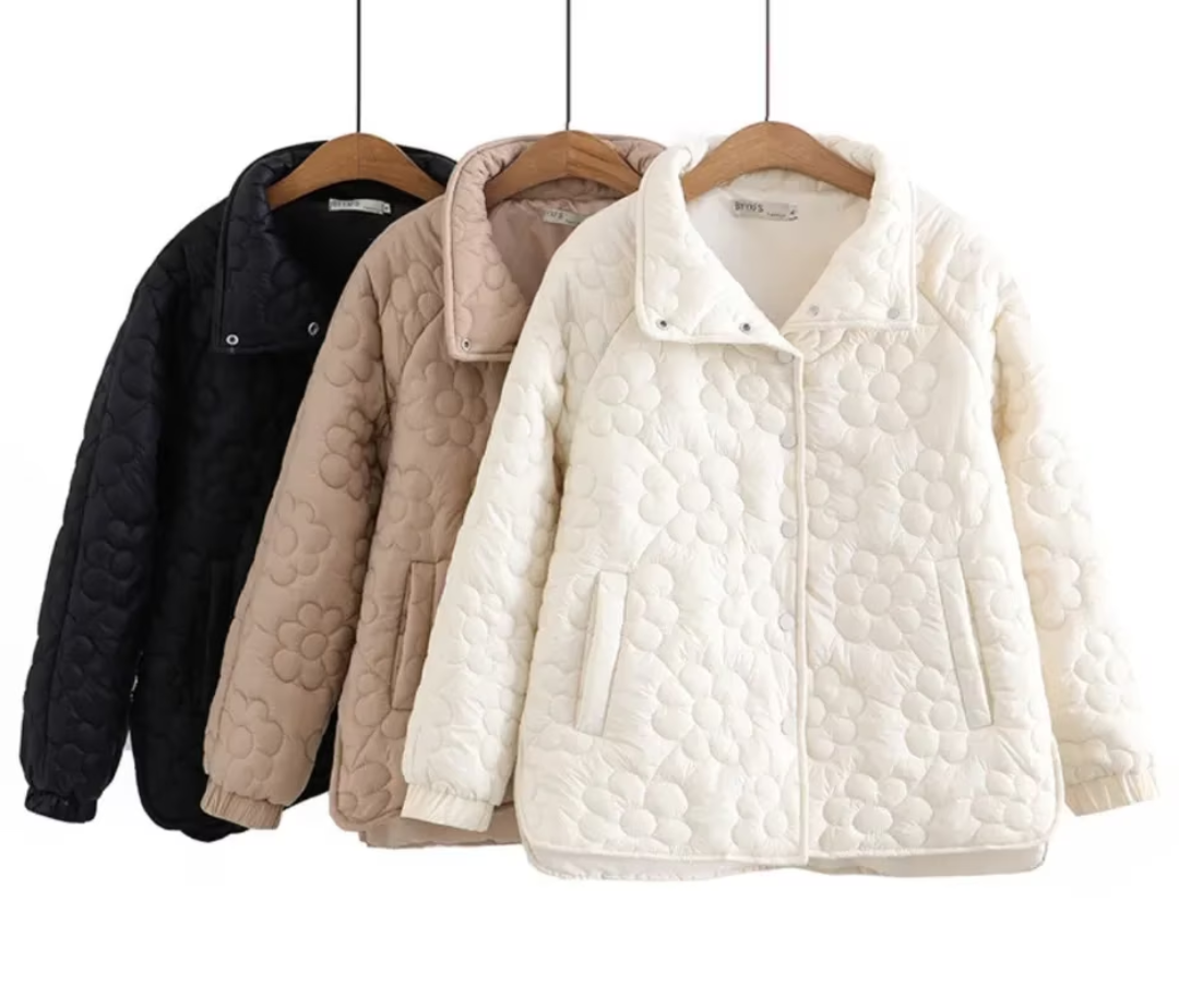 Fleur - Aangenaam Warme Gewatteerde Jas, Elegant