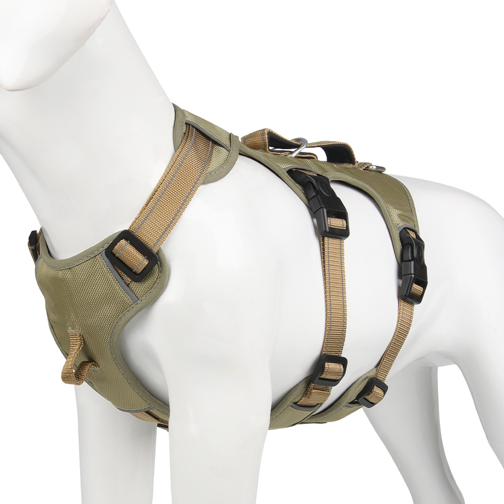 Loek | Reflecterend anti-trektuig voor honden - Kakikleurig