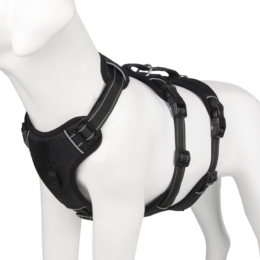 Loek | Reflecterend anti-trektuig voor honden - Zwart