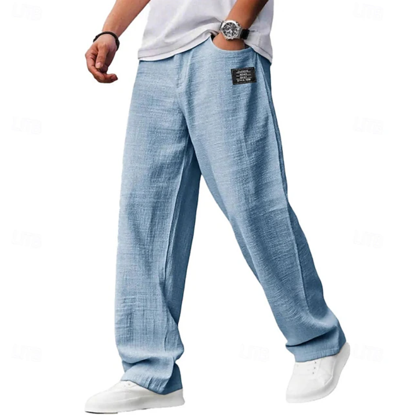 Luca | Wijde comfortbroek voor heren - Blauw